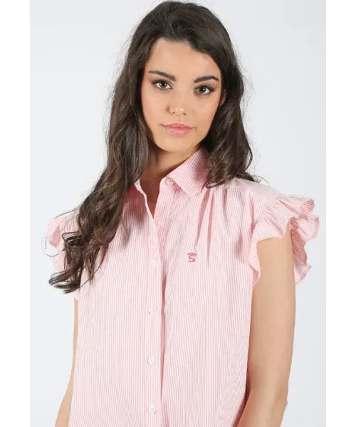 CAMISA MIL RAYAS CORAL SOLERA