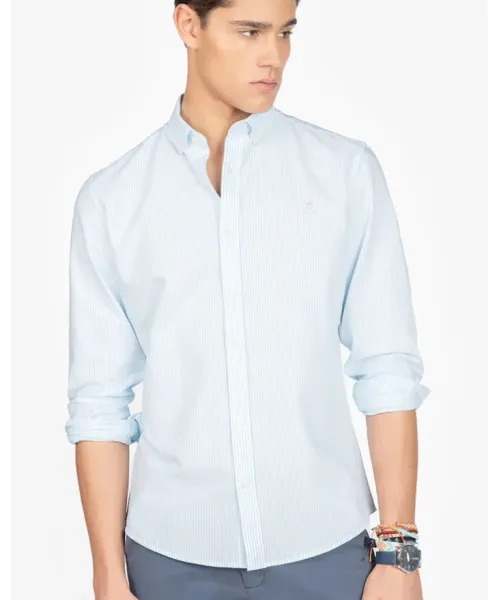 CAMISA MIL RAYAS CELESTE MEDITERRANEO HARPER