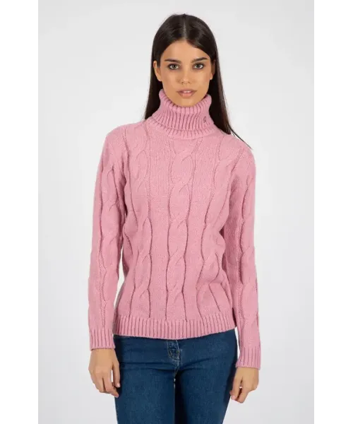 JERSEY OCHOS ROSA CUELLO ALTO SOLERA MUJER