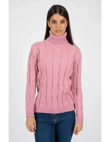 JERSEY OCHOS ROSA CUELLO ALTO SOLERA MUJER