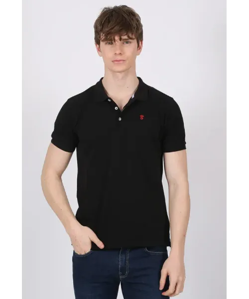 POLO MANGA CORTA NEGRO SOLERA