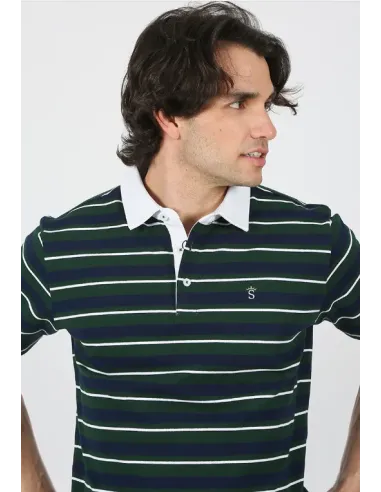 POLO RAYAS VERDES Y AZULES SOLERA HOMBRE