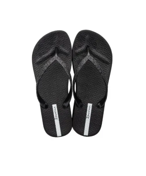 CHANCLA MESH CHIC CUÑA NEGRA CON PURPURINA IPANEMA 2