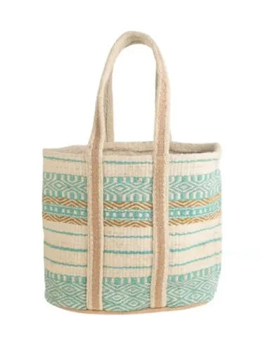 BOLSO DE YUTE TURQUESA KBAS