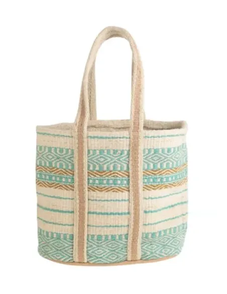 BOLSO DE YUTE TURQUESA KBAS