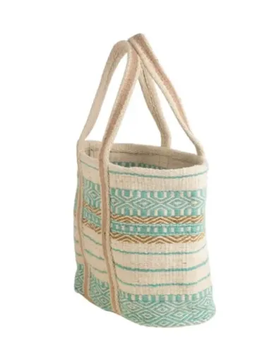 BOLSO DE YUTE TURQUESA KBAS
