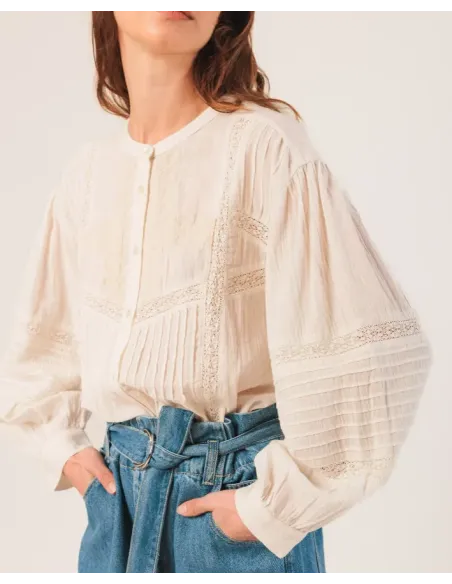 CAMISA BORDADO ETNICO BLANCA INDI&COLD