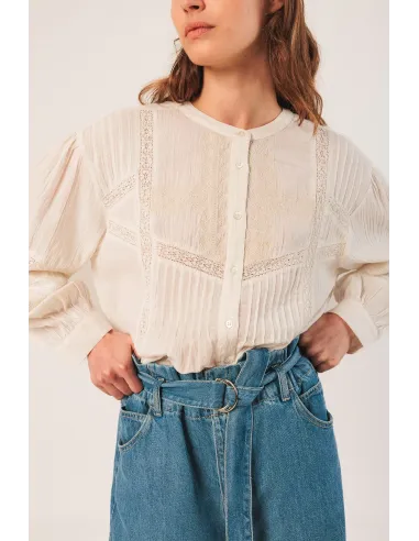 CAMISA BORDADO ETNICO BLANCA INDI&COLD