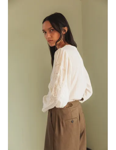 BLUSA BORDADA ROMANTICO BLANCA INDI&COLD