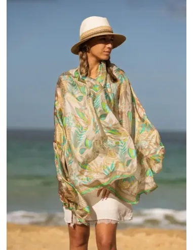 FOULARD BICOLOR VERDE COLORES DE OTOÑO