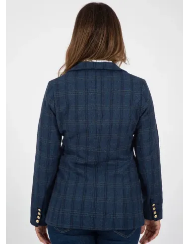AMERICANA  AZUL CUADROS SOLERA MUJER