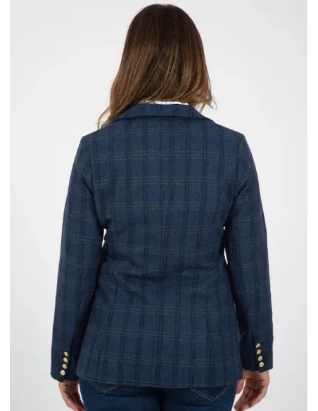 AMERICANA  AZUL CUADROS SOLERA MUJER