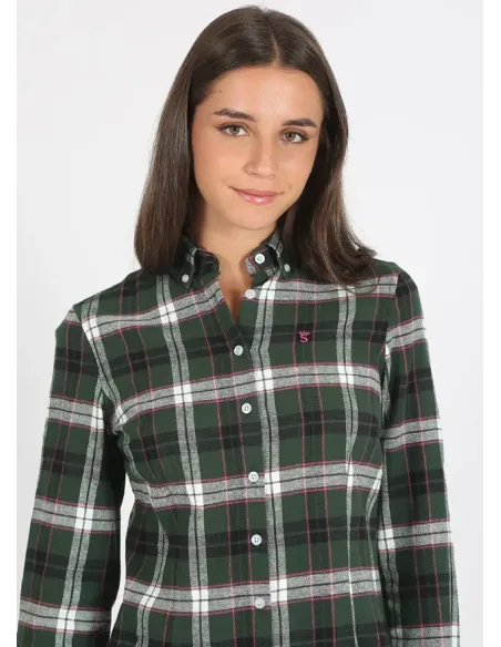 CAMISA CUADROS VERDE SOLERA MUJER
