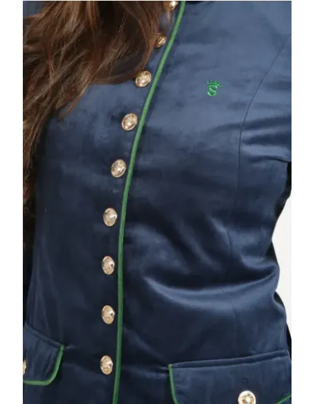 AMERICANA TERCIOPELO AZUL SOLERA MUJER