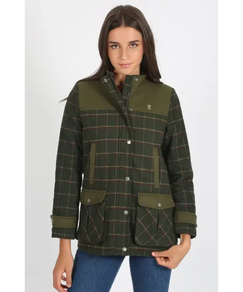 CHAQUETON CUADROS VERDE SOLERA MUJER