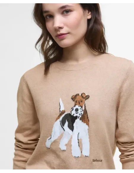 JERSEY PERRO CAMEL FAREHAM BARBOUR MUJER