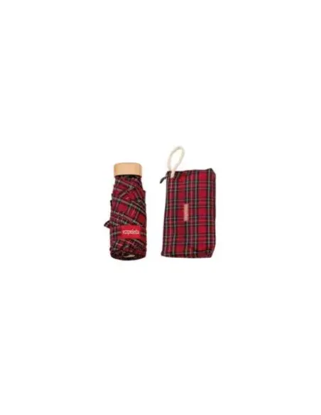 PARAGUAS PLEGABLE TARTAN ROJO EZPELETA