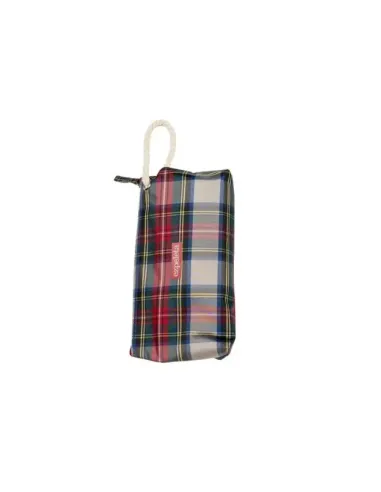 PARAGUAS PLEGABLE TARTAN BLANCO ROJO EZPELETA