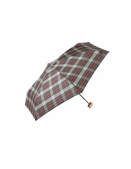 PARAGUAS PLEGABLE TARTAN BLANCO ROJO EZPELETA