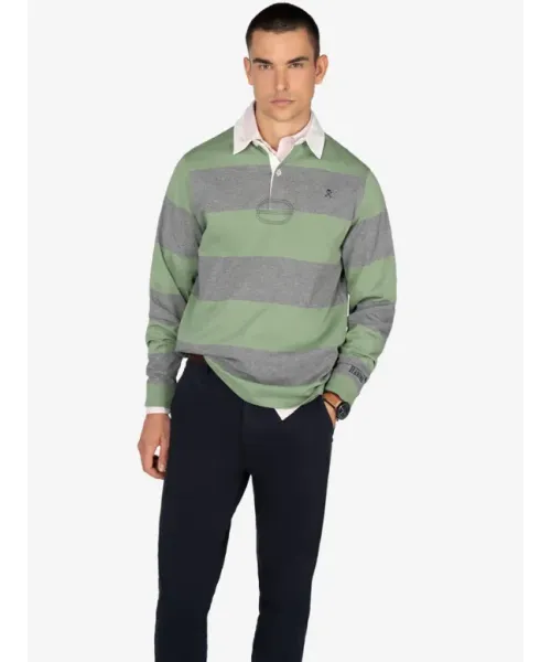 POLO RUGBY RAYAS VERDE HARPER&NEYER