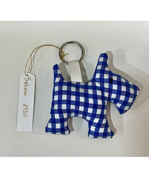 LLAVERO PERRO CUADROS BICOLOR AZUL SABANA 1956 2