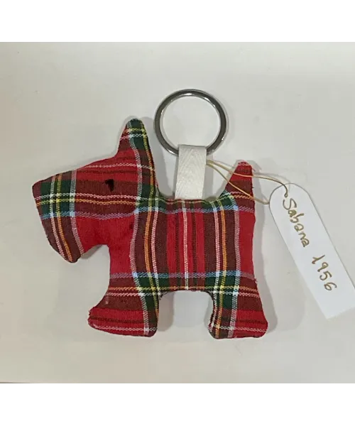 LLAVERO PERRO TARTAN ROJO SABANA