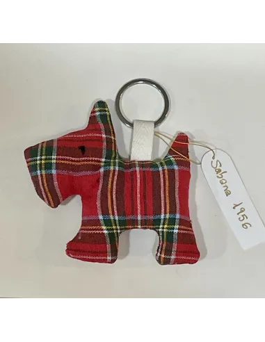 LLAVERO PERRO TARTAN ROJO SABANA