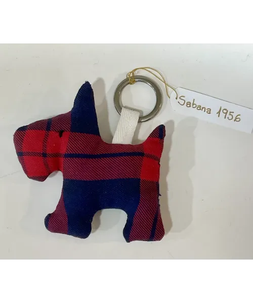 LLAVERO PERRO CUADROS AZULES SABANA