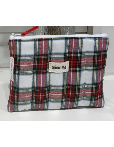 NECESER CARTERA DE MANO TARTAN BLANCO SABANA 1956