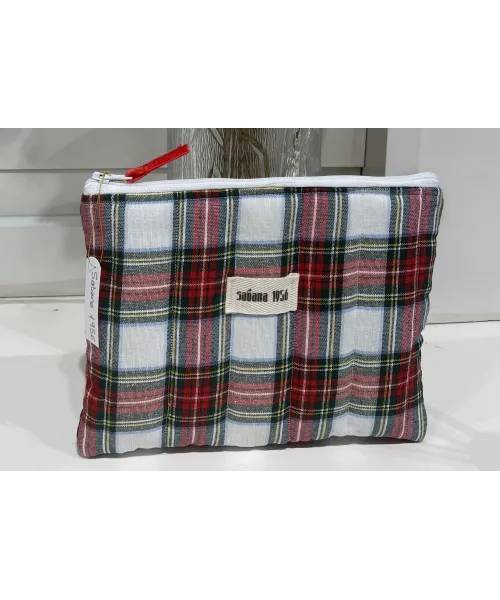 NECESER CARTERA DE MANO TARTAN BLANCO SABANA 1956 2