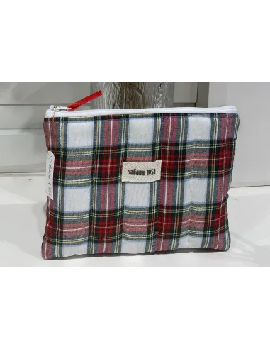 NECESER CARTERA DE MANO TARTAN BLANCO SABANA 1956