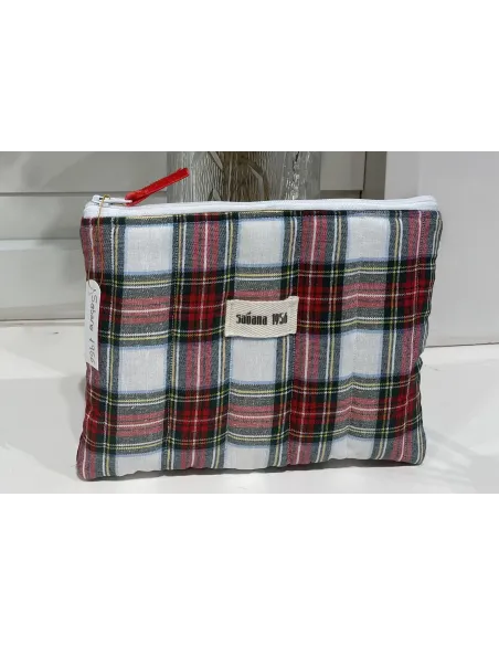 NECESER CARTERA DE MANO TARTAN BLANCO SABANA 1956