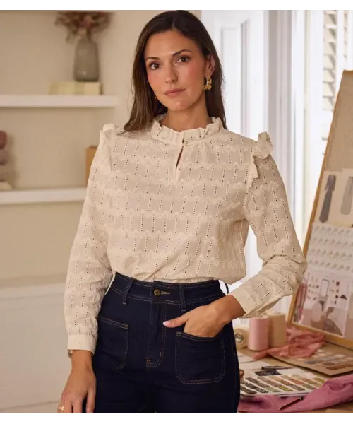 BLUSA BEIS CALADA DE CORAZONES POLIN ET MOI