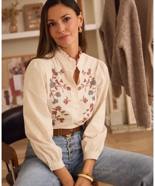 BLUSA BORDADA PUNTO DE CRUZ POLIN ET MOI