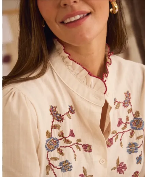 BLUSA BORDADA PUNTO DE CRUZ POLIN ET MOI 2