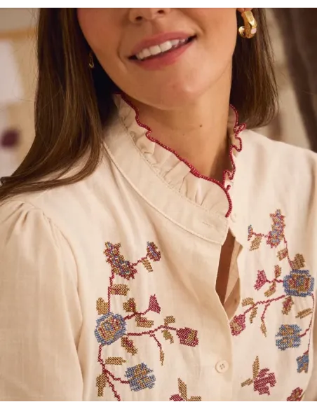 BLUSA BORDADA PUNTO DE CRUZ POLIN ET MOI