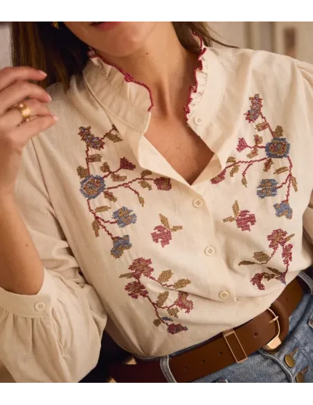 BLUSA BORDADA PUNTO DE CRUZ POLIN ET MOI