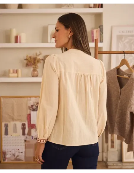 CAMISA BORDADOS TEJA POLIN ET MOI