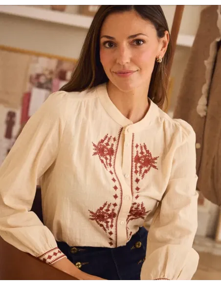 CAMISA BORDADOS TEJA POLIN ET MOI