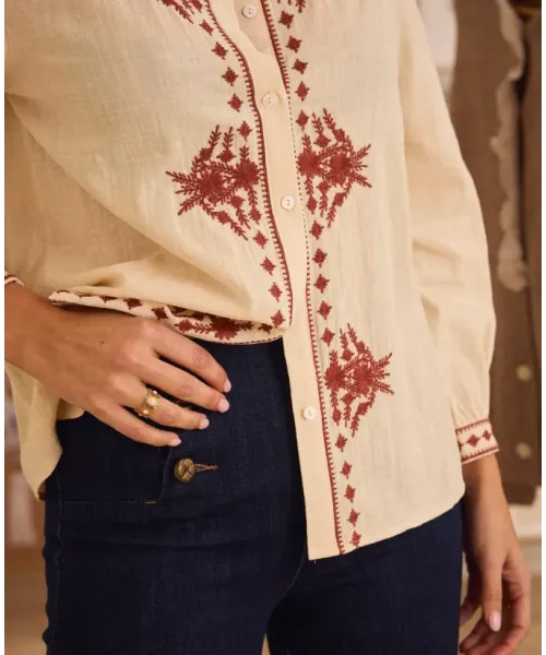 CAMISA BORDADOS TEJA POLIN ET MOI 2