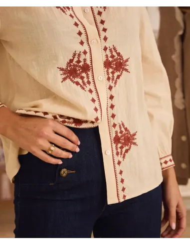 CAMISA BORDADOS TEJA POLIN ET MOI