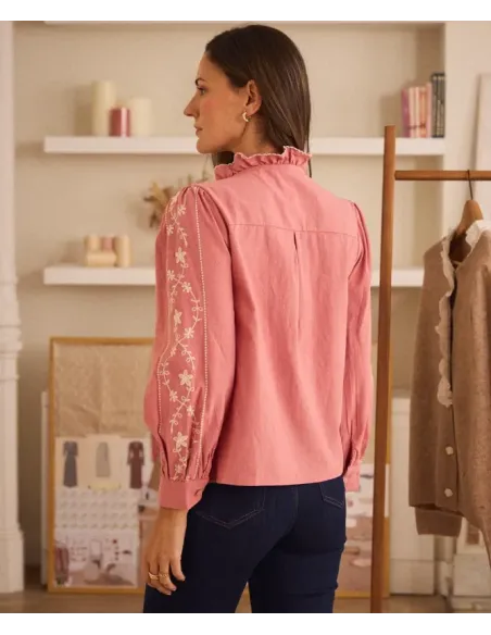 CAMISA CORAL CON BORDADOS BEIS POLIN ET MOI