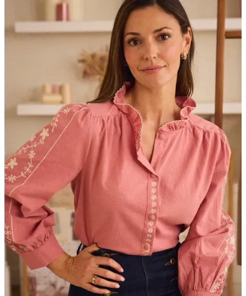 CAMISA CORAL CON BORDADOS BEIS POLIN ET MOI