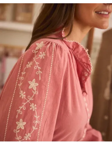 CAMISA CORAL CON BORDADOS BEIS POLIN ET MOI