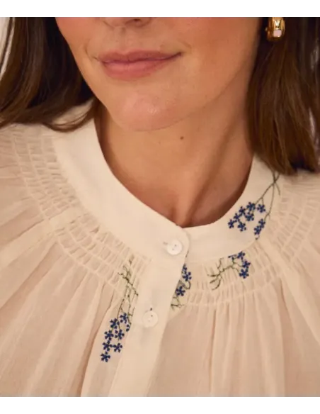 CAMISA FLORES BORDADAS POLIN ET MOI