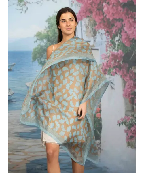 FOULARD SEDA HOJAS TOPO COLORES DE OTOÑO 2