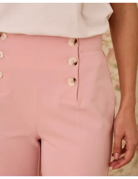 PANTALON ROSA BOTONES POLIN ET MOI