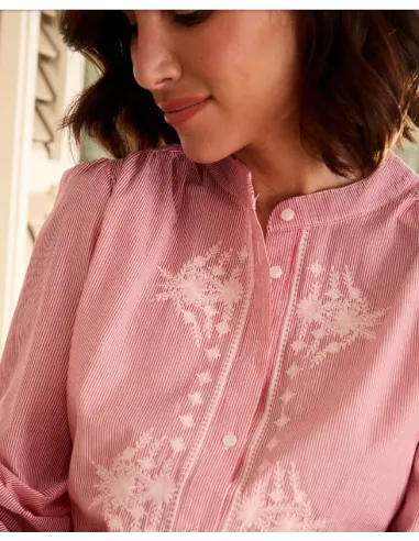 CAMISA MIL RAYAS ROJA BORDADA POLIN ET MOI