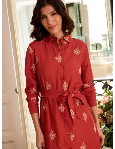 VESTIDO CAMISERO ROJO POLIN ET MOI