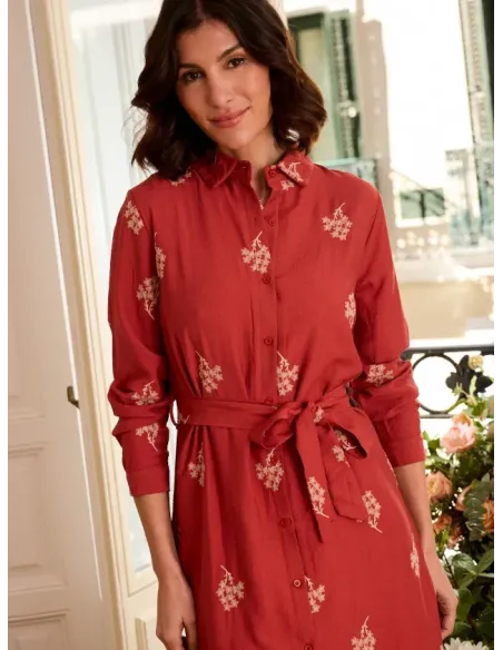 VESTIDO CAMISERO ROJO POLIN ET MOI